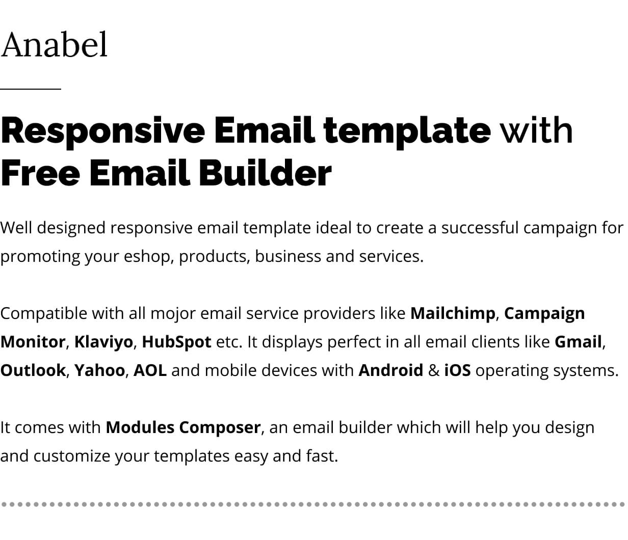 Anabel - E-commerce Responsive Email for Fashion & Accessories