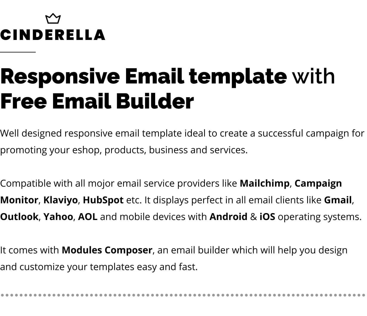Cinderella - E-commerce Responsive Email for Fashion & Accessories with Online Builder