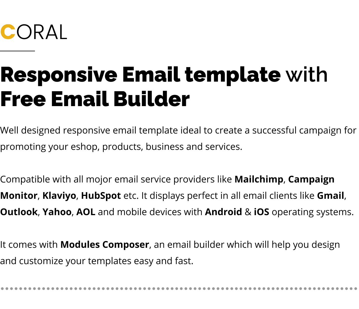 Coral - Responsive Email for Agencies, Startups & Creative Teams