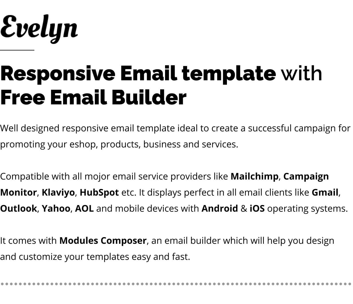 Evelyn - E-commerce Responsive Email for Fashion & Accessories