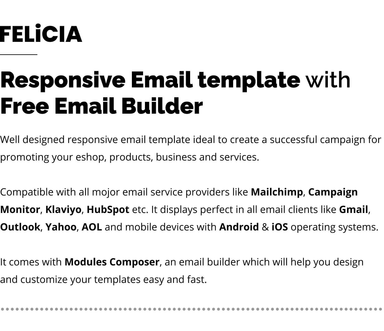 Felicia - E-commerce Responsive Email for Fashion & Accessories