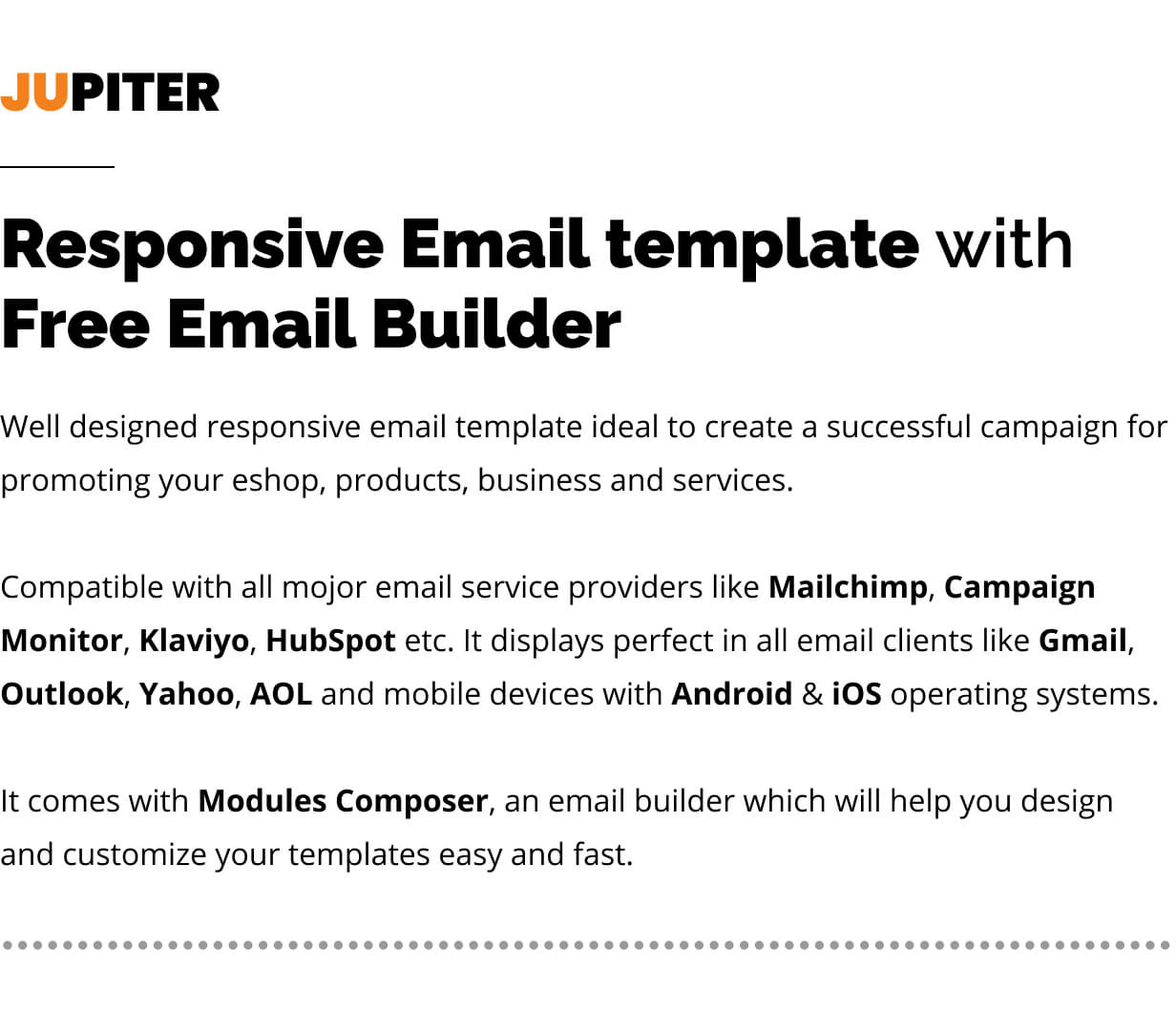 Jupiter - E-commerce Responsive Email Template for Tech Products & Gadgets