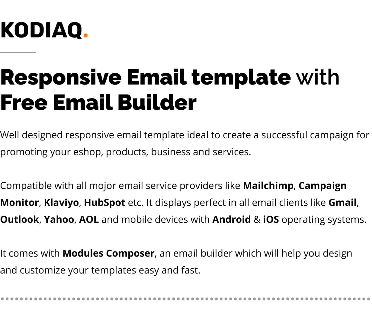 Kodiaq - E-commerce Responsive Email Template