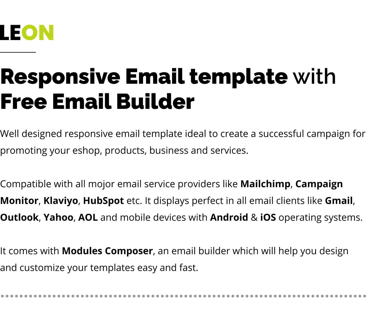 Leon - Responsive Email for Agencies, Startups & Creative Teams