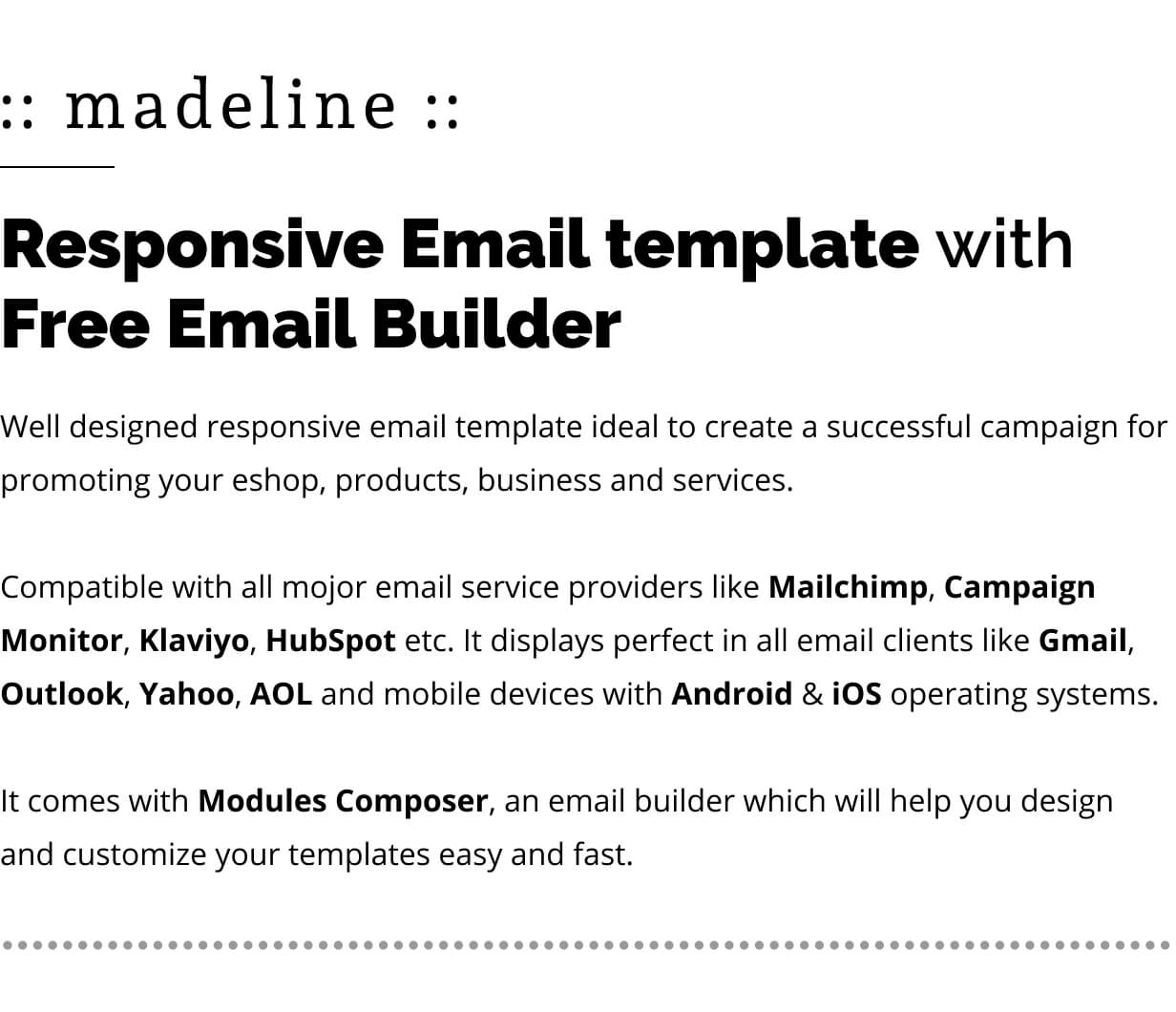Madeline - E-commerce Responsive Email Template