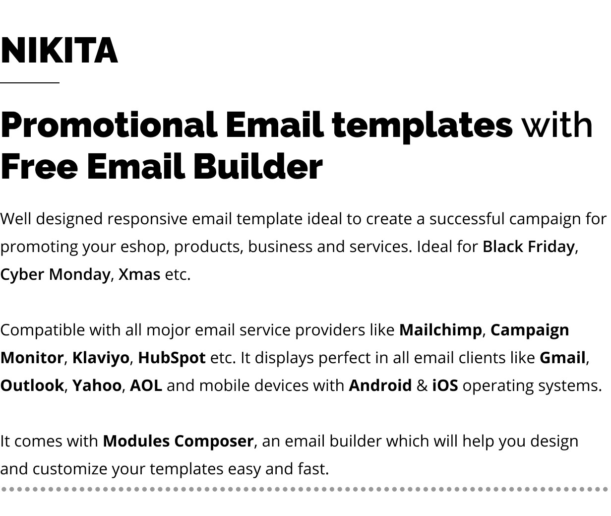 Nikita - Promotional Email Templates Set