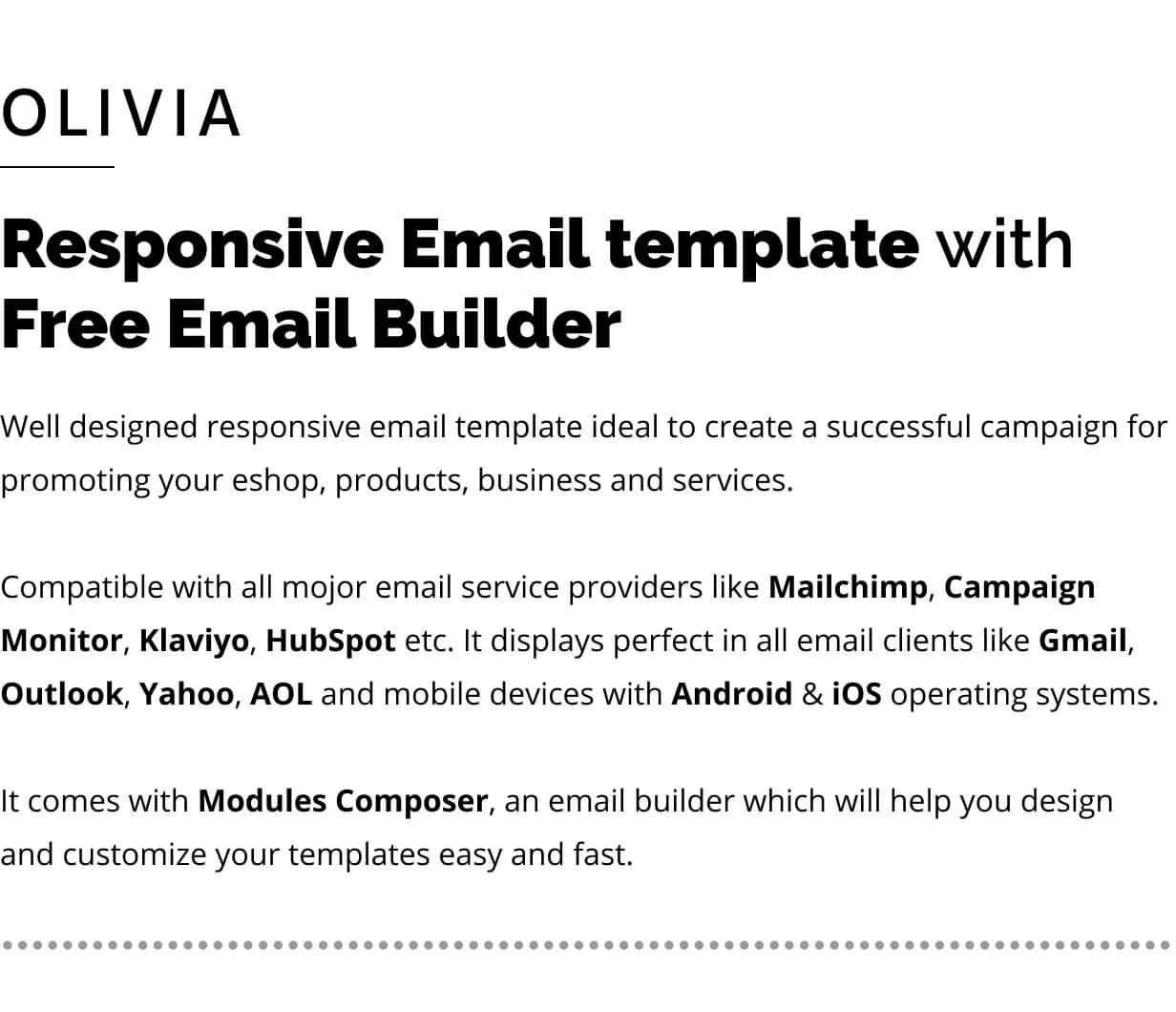 Olivia - E-commerce Responsive Email for Fashion & Accessories